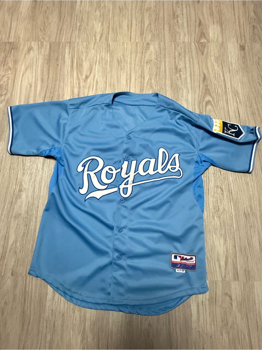 Majestic Powder Blue Authentic Collection Baseball Jersey Patch